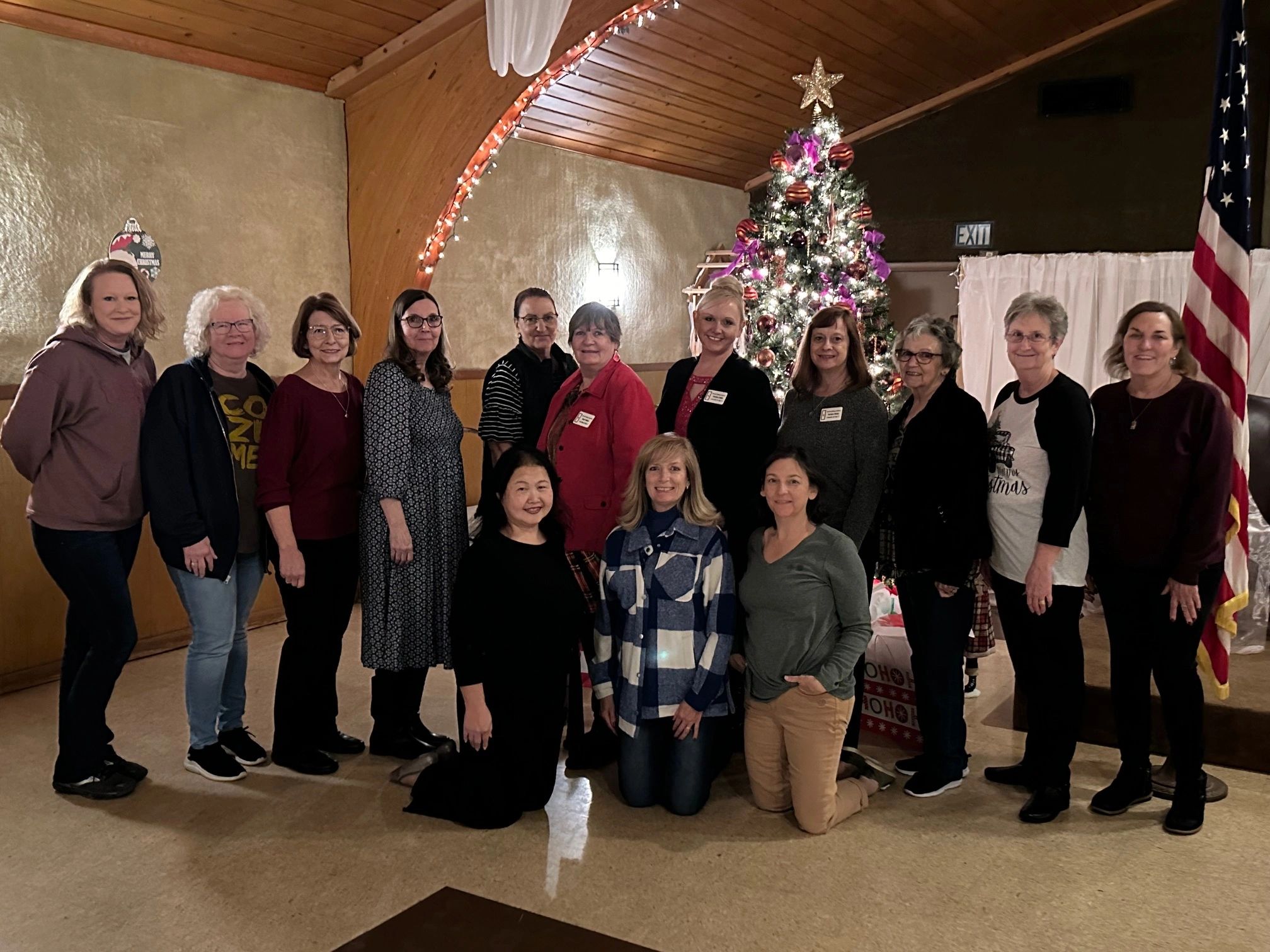 Women group at Christmas holiday gathering