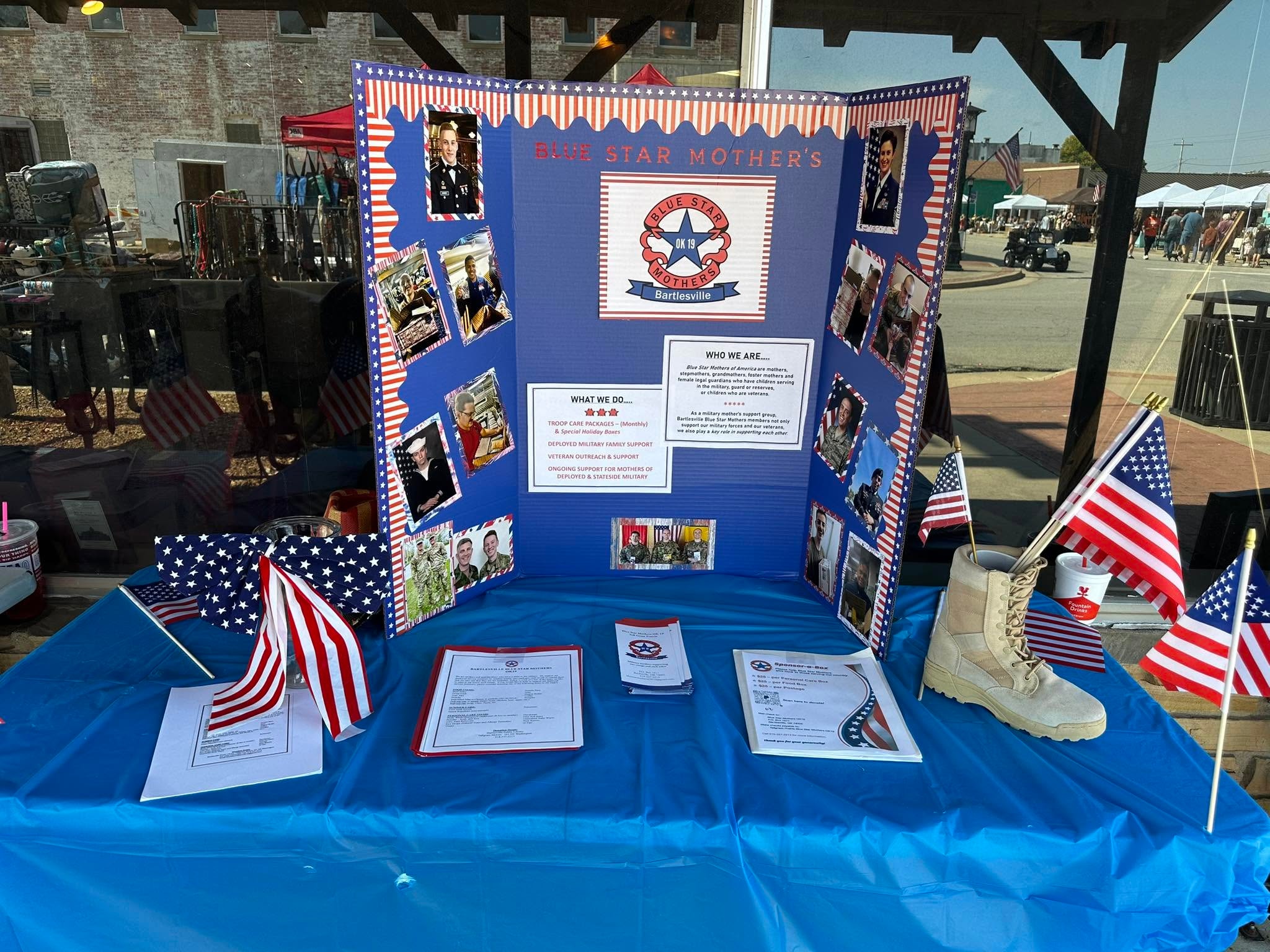 Blue Star Mothers display booth at Heritage Days